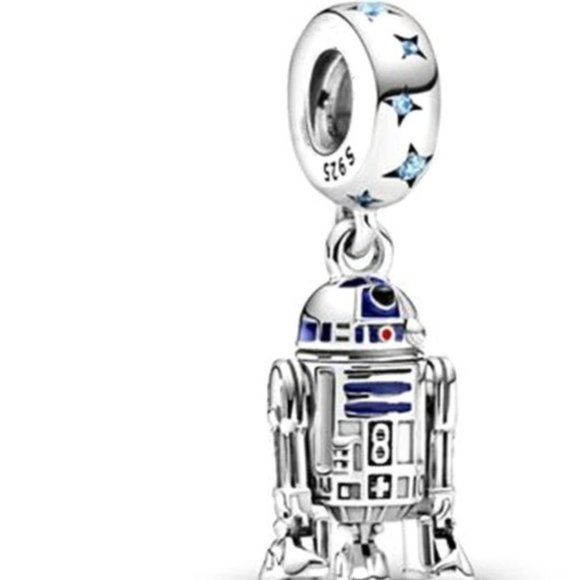 Sterling Silver Star Wars R2-D2 Dangle Charm - Picture 5 of 8